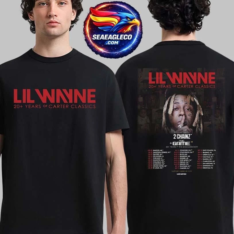 Lil Wayne 20 Years Of Carter Classics North America Tour Schedule Dates Two Sided Shirt