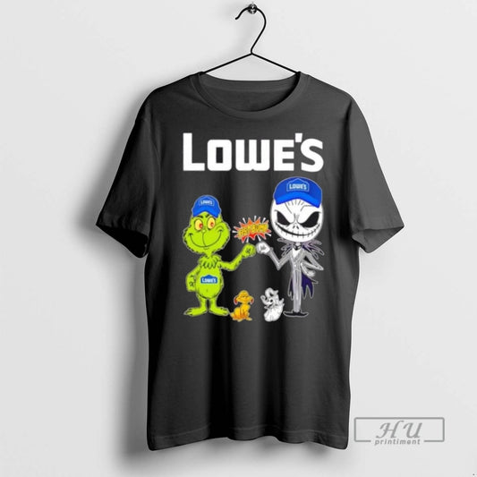 Limited Edition Lowes X Grinch And Jack Skellington Fist Bump Uniwilling Friends Graphic - clothing by TeeHivey.com