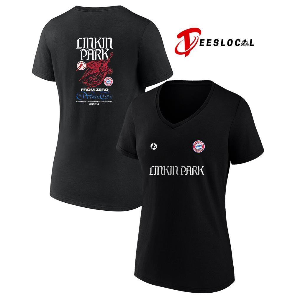 Linkin Park From Zero World tour x FC Bayern Munchech logo graphic shirt