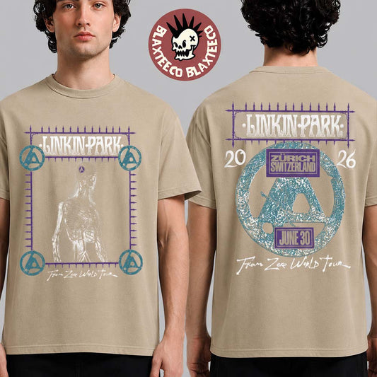 Linkin Park Zurich Switzerland 2026 Specific City T-Shirt At Stadion Letzigrund On June 30 2026 Sand T-Shirt