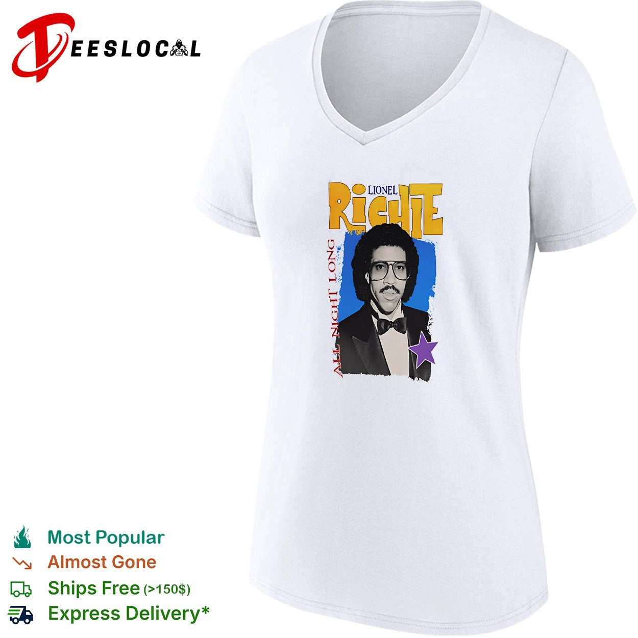 Lionel Richie all night long portrait shirt