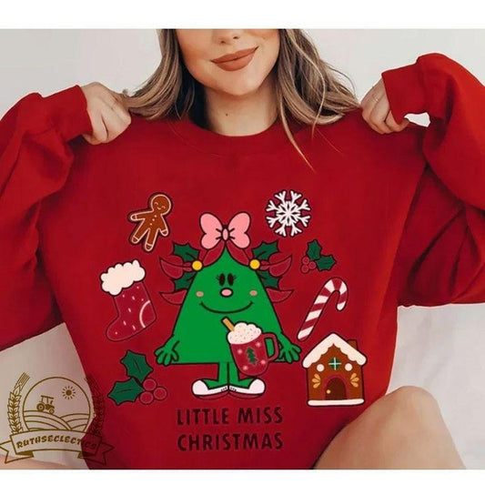 Little Miss Christmas Sweatshirt, Family Christmas Matching Sweatshirt, Christmas Sweater, Mr. Men Inspired T-Sweatshirt, Little Miss Character