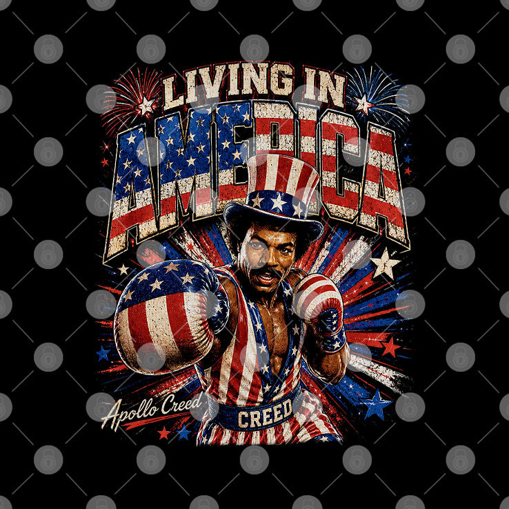 Living In America Rocky Apollo Creed 4th Of July T Shirt