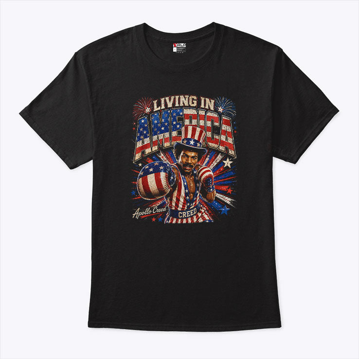 Living In America Rocky Apollo Creed 4th Of July T Shirt