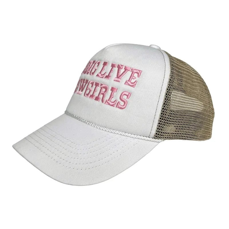 Long Live Cowgirls Foam Trucker hat, Embroidered Pink, Gift for dad, Gift for him, Gift for her