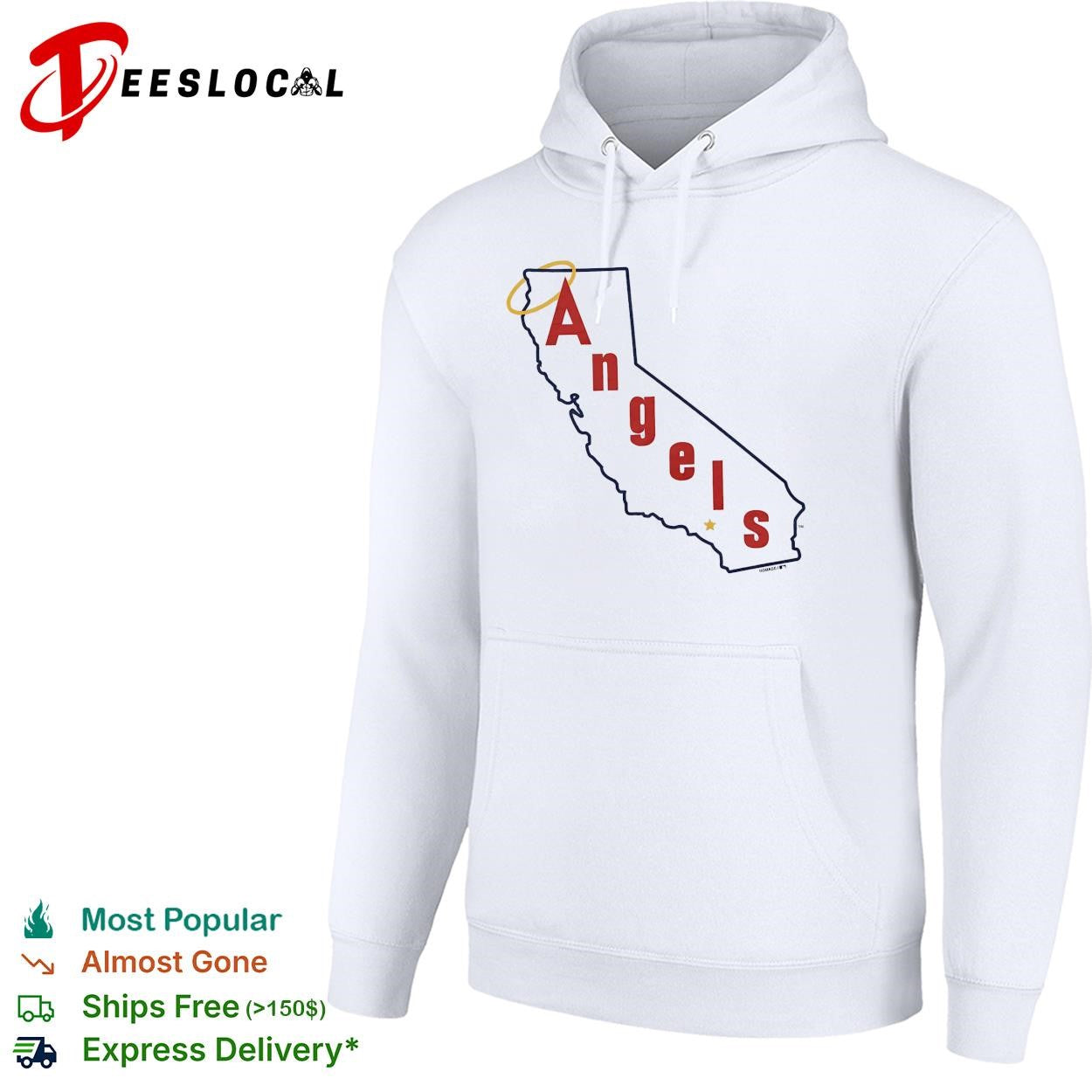 Los Angeles Angels California state silhouette Angels script logo shirt