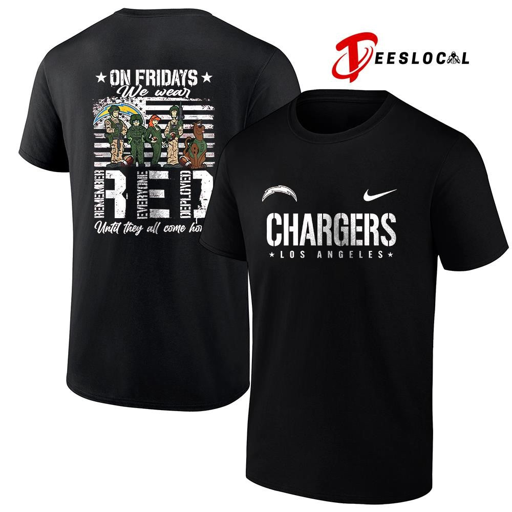 Los Angeles Chargers x Scooby Doo on friday we wear RED until they all come home shirt