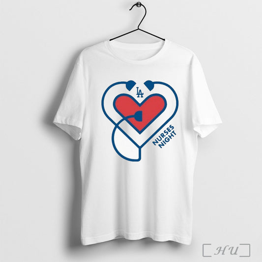 Los Angeles Dodgers Nurses Night Heart T Shirt