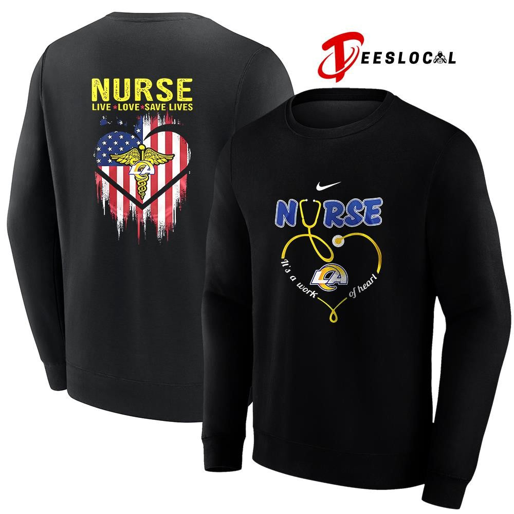 Los Angeles Rams x Army nurse it’s a work of heart shirt
