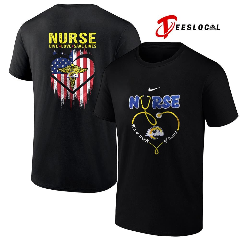 Los Angeles Rams x Army nurse it’s a work of heart shirt