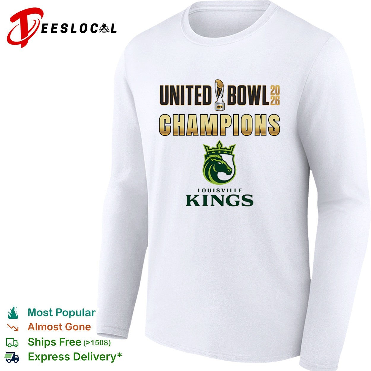 Louisville Kings United Bowl 2026 Champions UFL football trophy shirt