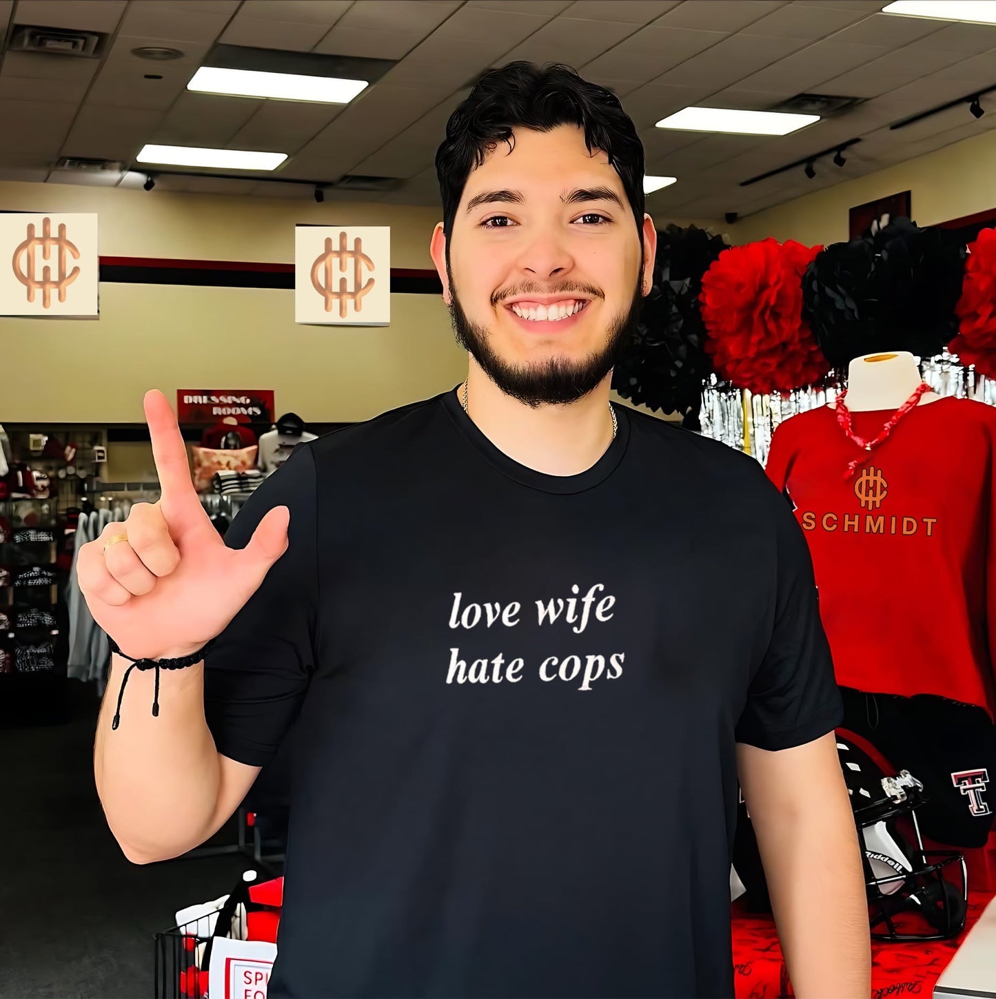 Love Wife Hate Cops funny slogan humor marriage shirt