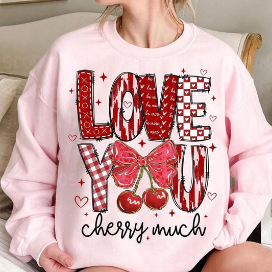 Love You Cherry Much Sweatshirt, Valentine Cherry Coquette Sweatshirt, Cherry Love Sweatshirt, Happy Valentines Day Sweatshirt, Gift For Girlfriend