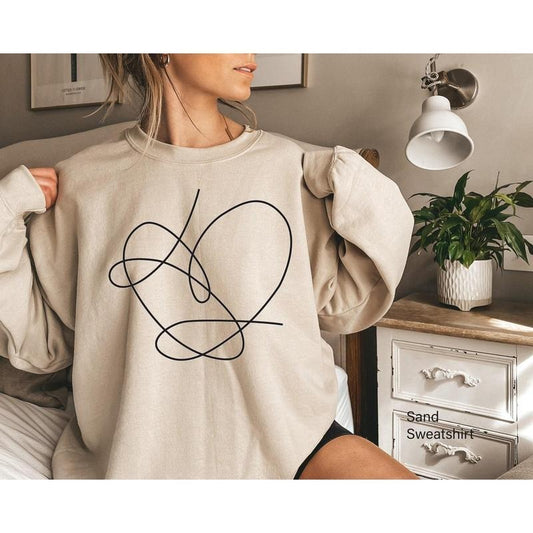 Love Yourself Heart Sweatshirt, Heart Shirt, Love Hoodie, Heart Art Line Shirt, Love Yourself T-Shirts, Trendy Gift for Music Lover