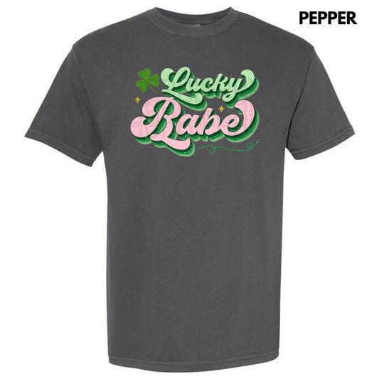 Lucky Babe Shamrock Comfort Colors T-Shirt
