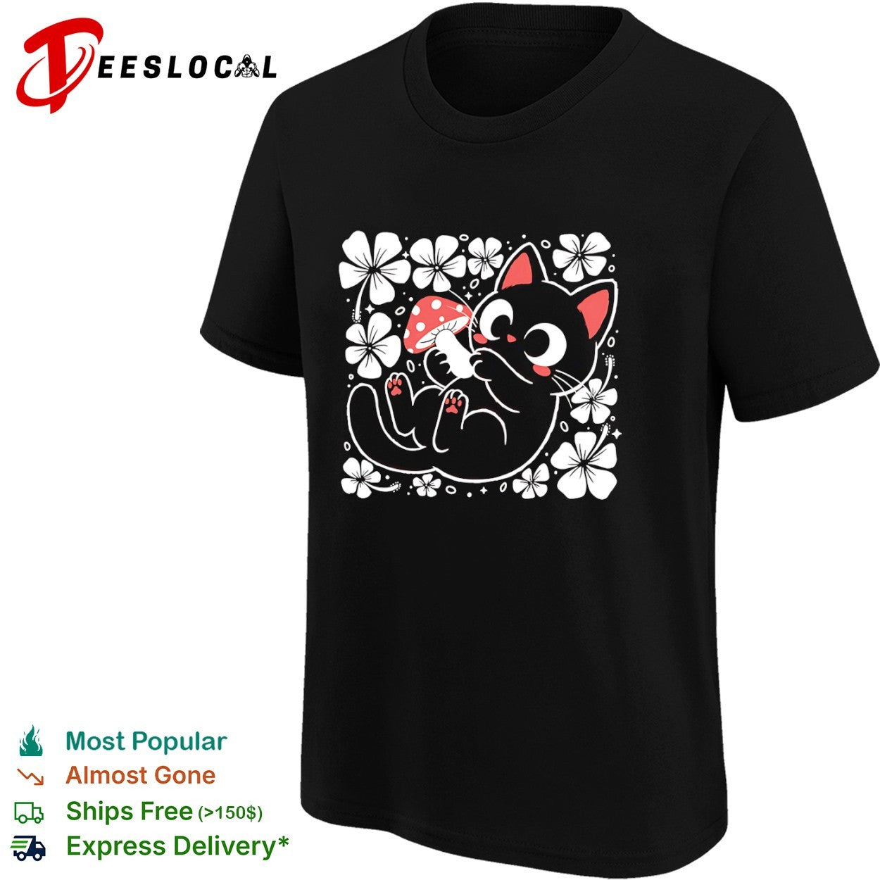 Lucky mushroom cat shirt