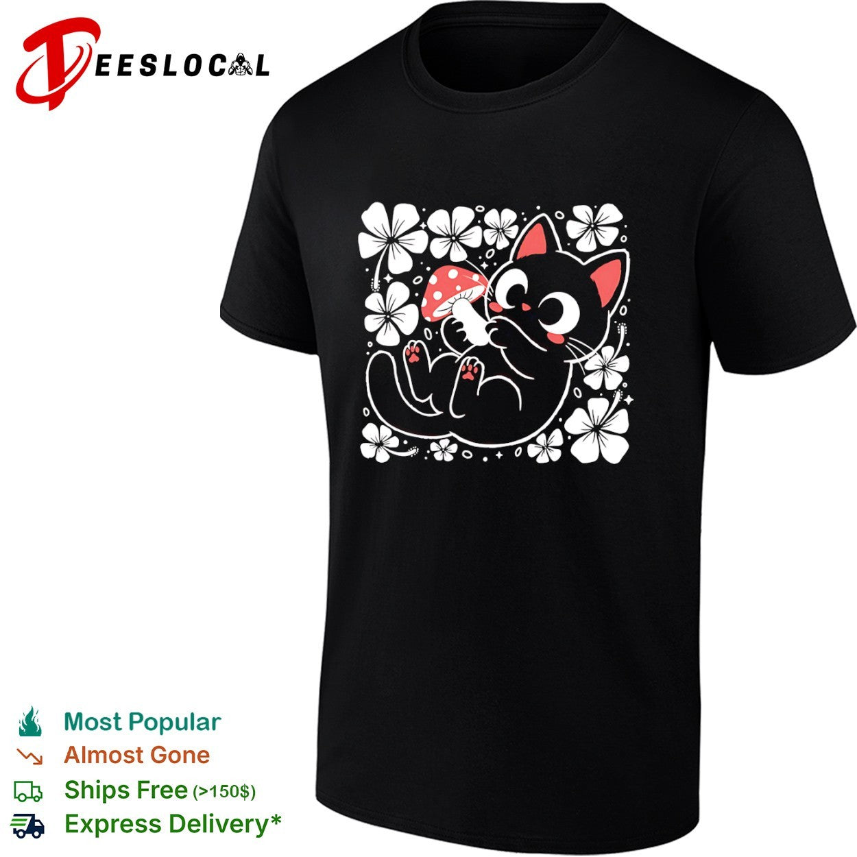 Lucky mushroom cat shirt