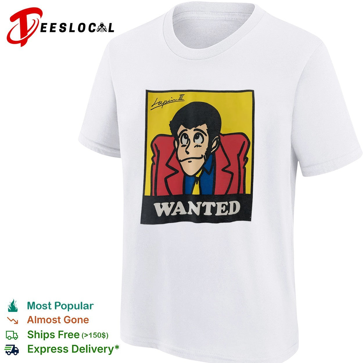 Lupin III Wanted by Esso Anime Manga Character Pop Culture shirt