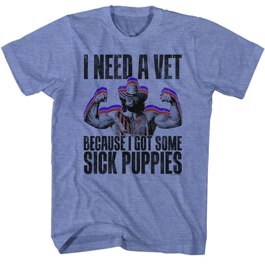 Macho Man - Sick Puppies - Short Sleeve - Heather - Adult - T-Shirt - clothing by TeeHivey.com