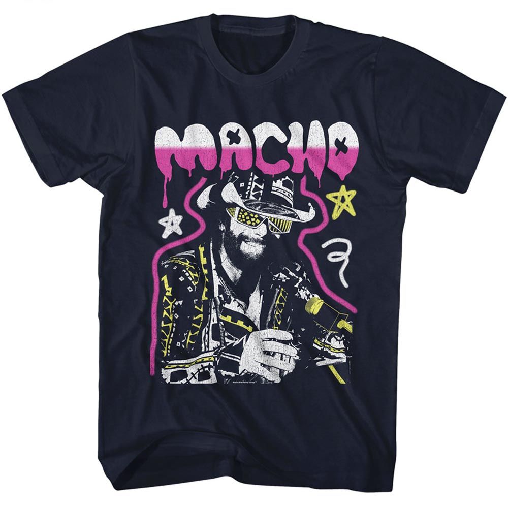 Macho Man - Graffiti Distressed - Short Sleeve - Adult - T-Shirt - clothing by TeeHivey.com