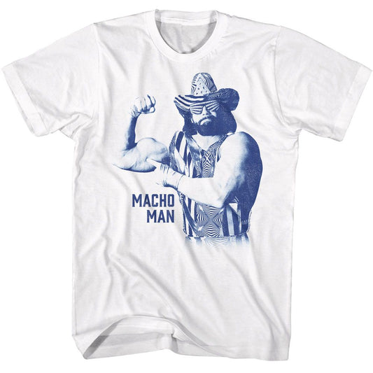 Macho Man - Mono Macho - American Classics - Solid White Adult Short Sleeve T-Shirt - clothing by TeeHivey.com (Image 1)