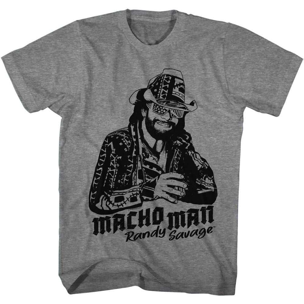 Macho Man - Mmrs - American Classics - Solid Gray Adult Short Sleeve T-Shirt - clothing by TeeHivey.com (Image 1)