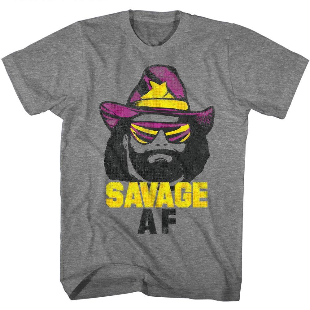 Macho Man - Savage AF - Short Sleeve - Heather - Adult - T-Shirt - clothing by TeeHivey.com
