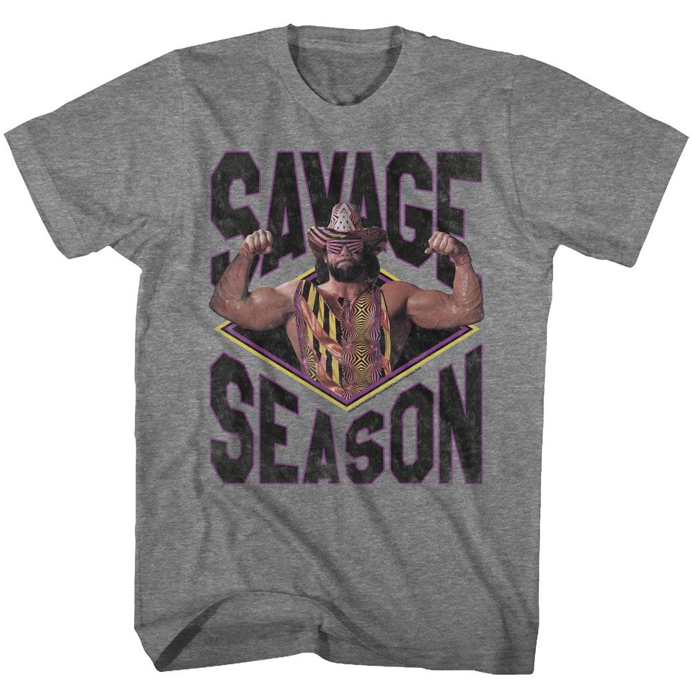 Macho Man - Savage Season - Short Sleeve - Heather - Adult - T-Shirt - clothing by TeeHivey.com