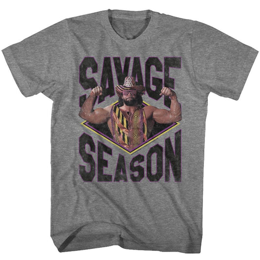 Macho Man - Savage Season - Short Sleeve - Heather - Adult - T-Shirt - clothing by TeeHivey.com