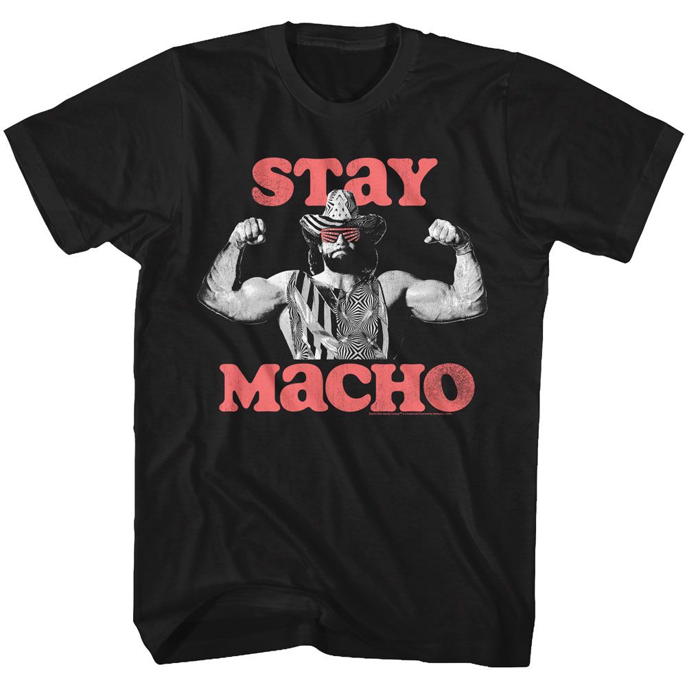 Macho Man - Stay Macho - Short Sleeve - Adult - T-Shirt - clothing by TeeHivey.com
