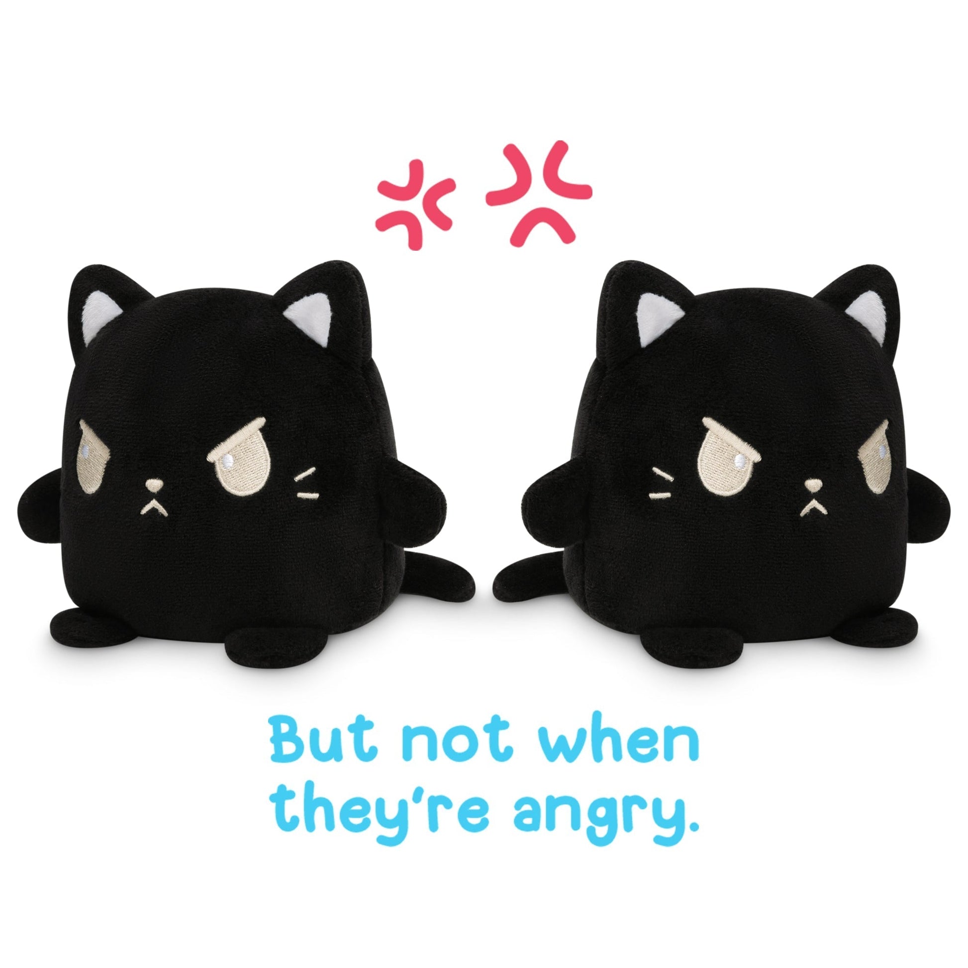 TeeTurtle Reversible Cat Plushmate (Black)