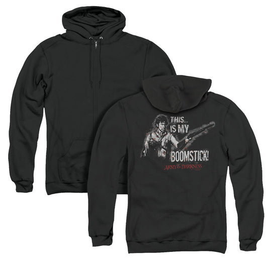 Army Of Darkness Boomstick Back Print Zipper Mens Hoodie Black - clothing by TeeHivey.com (Image 1)
