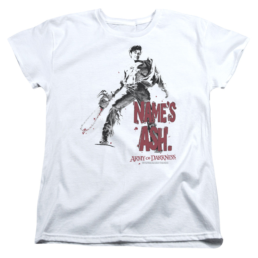 Army Of Darkness Names Ash Womens T Shirt White - clothing by TeeHivey.com