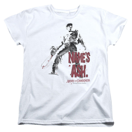 Army Of Darkness Names Ash Womens T Shirt White - clothing by TeeHivey.com