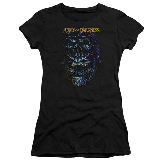 Army Of Darkness Evil Ash Junior Sheer Cap Sleeve Womens T Shirt Black - clothing by TeeHivey.com