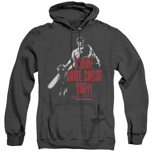 Army Of Darkness Sugar Mens Heather Hoodie Black - clothing by TeeHivey.com (Image 1)