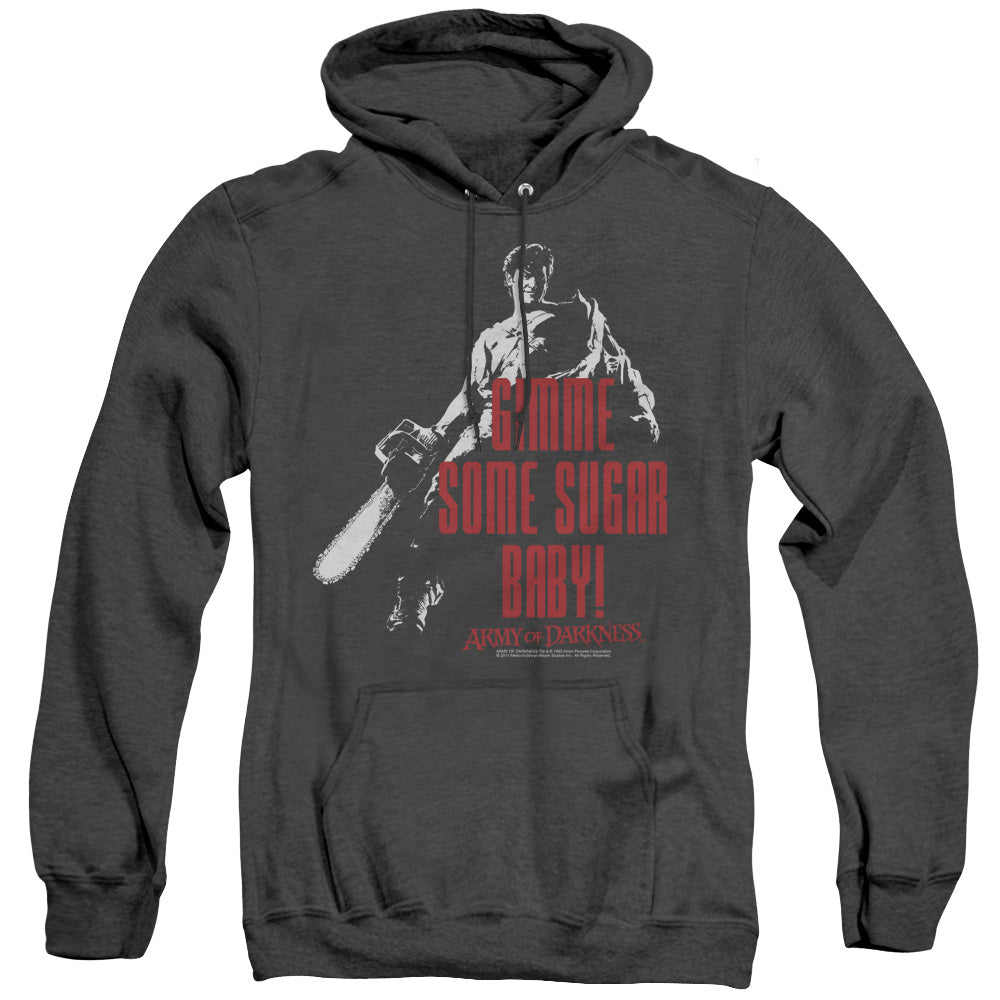 Army Of Darkness Sugar Mens Heather Hoodie Black - clothing by TeeHivey.com (Image 2)