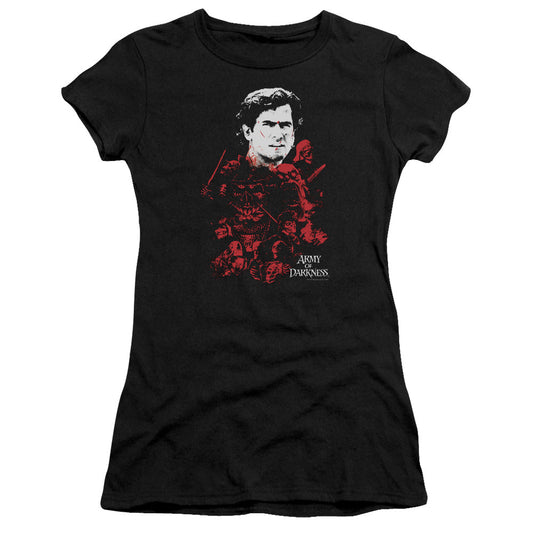 Army Of Darkness Pile Of Baddies Junior Sheer Cap Sleeve Womens T Shirt Black - clothing by TeeHivey.com