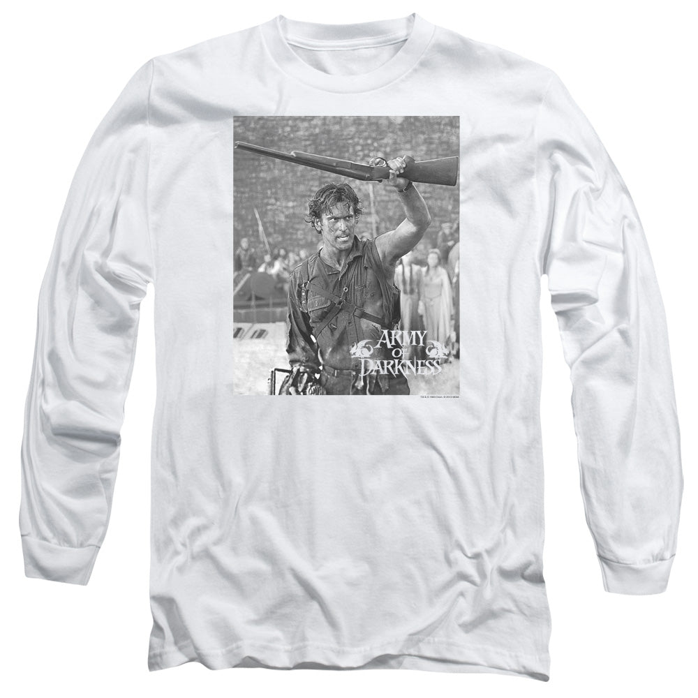 Army Of Darkness Boom Mens Long Sleeve Shirt White - clothing by TeeHivey.com (Image 2)