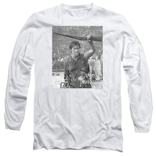 Army Of Darkness Boom Mens Long Sleeve Shirt White - clothing by TeeHivey.com (Image 1)