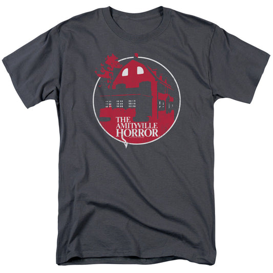 Amityville Horror Red House Mens T Shirt Charcoal Style001