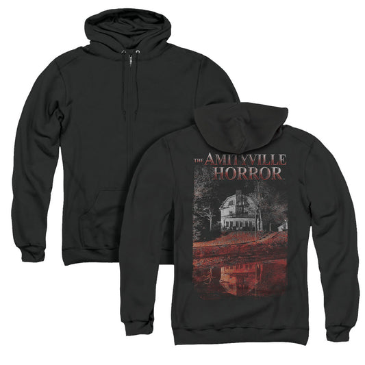 Amityville Horror Cold Blood Back Print Zipper Mens Hoodie Black