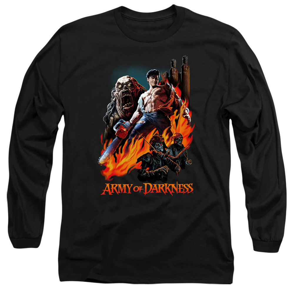 Army Of Darkness Painted Evil Mens Long Sleeve Shirt Black - clothing by TeeHivey.com (Image 1)