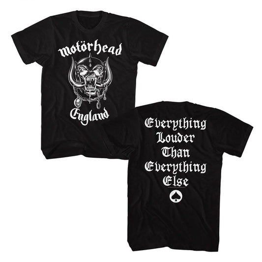 Motorhead - Everything Louder - American Classics - Solid Black Adult Short Sleeve T-Shirt