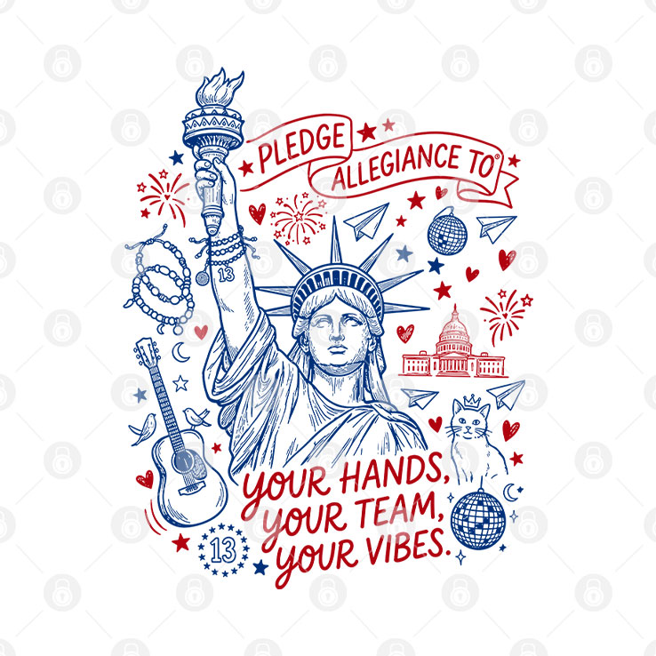 Statue Of Liberty Pledge Allegiance To Your Hands Your Team Your Vibes T Shirt