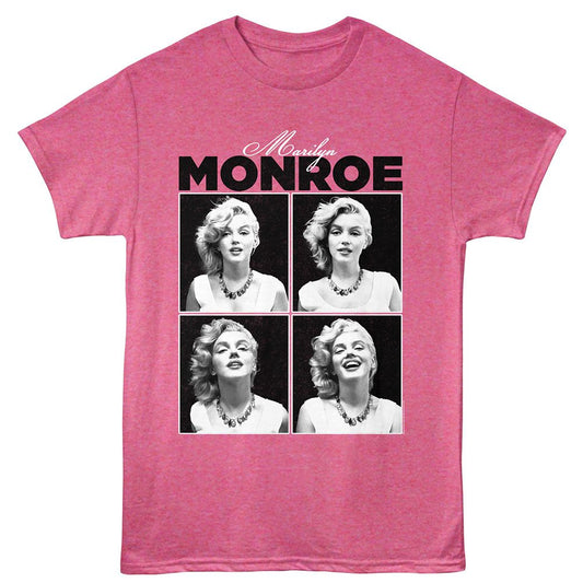 Marilyn Monroe - 4 Photo - American Classics - Retro Pink Heather Adult Short Sleeve T-Shirt