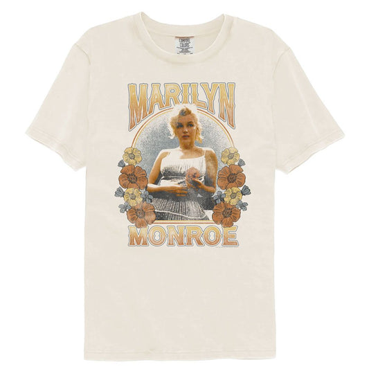 Marilyn Monroe - Floral Arch - American Classics - Ivory Adult Short Sleeve Comfort Color T-Shirt (Image 1)