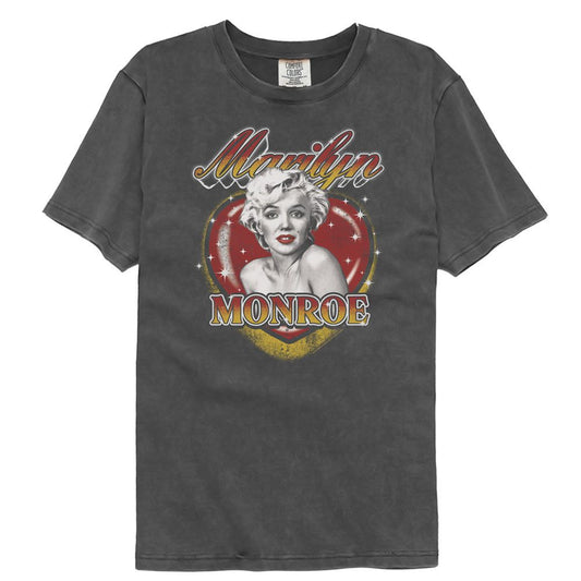 Marilyn Monroe - Sparkle Heart - American Classics - Pepper Adult Short Sleeve Comfort Color T-Shirt (Image 1)