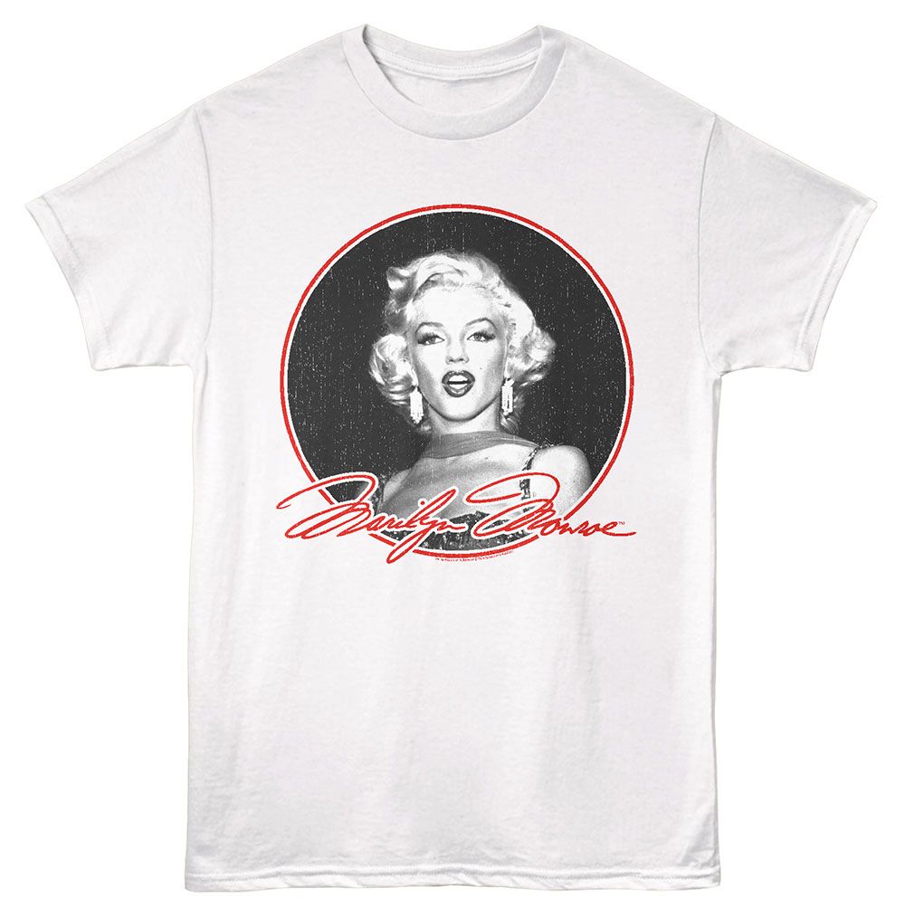 Marilyn Monroe - In Circle - American Classics - White Adult Short Sleeve T-Shirt - clothing by TeeHivey.com (Image 1)