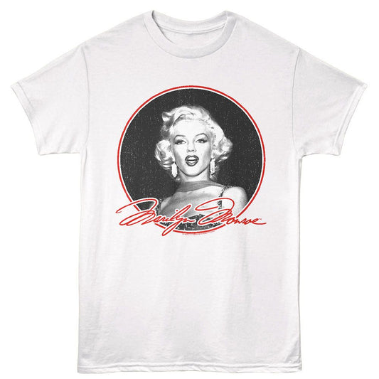 Marilyn Monroe - In Circle - American Classics - White Adult Short Sleeve T-Shirt - clothing by TeeHivey.com (Image 1)